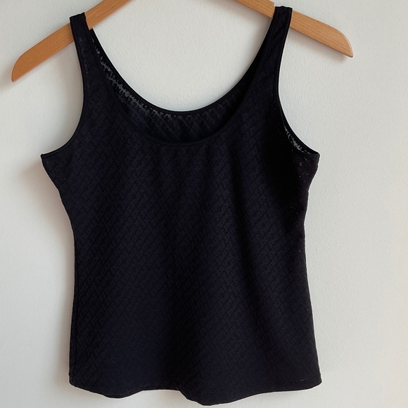 EUC SKIMS Black stretch logo tank top SZ M - Picture 3 of 5